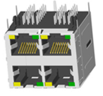 RJ45 2X2 带灯带屏蔽带弹片香菇
