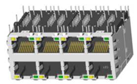RJ45 2X4 带灯带屏蔽带弹片十字